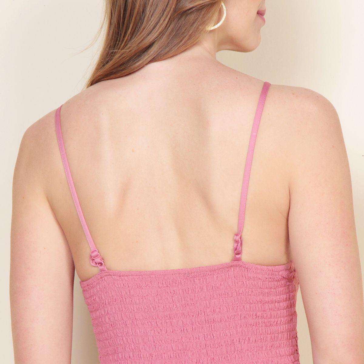 Vestido Sin Manga Con Encaje En Busto Con Pieza En Cintura-7