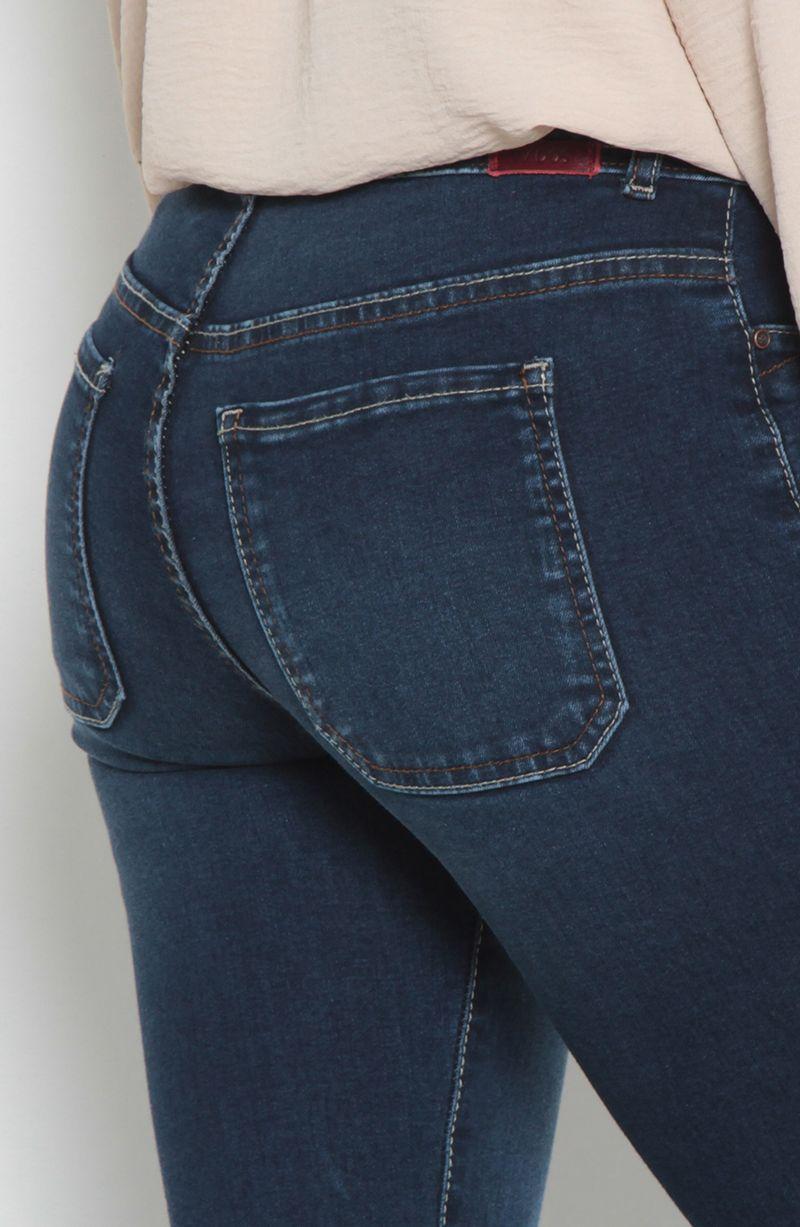Jeans Cargo Pierna Flare Tiro Alto ,pretina Media Dos Botones-1