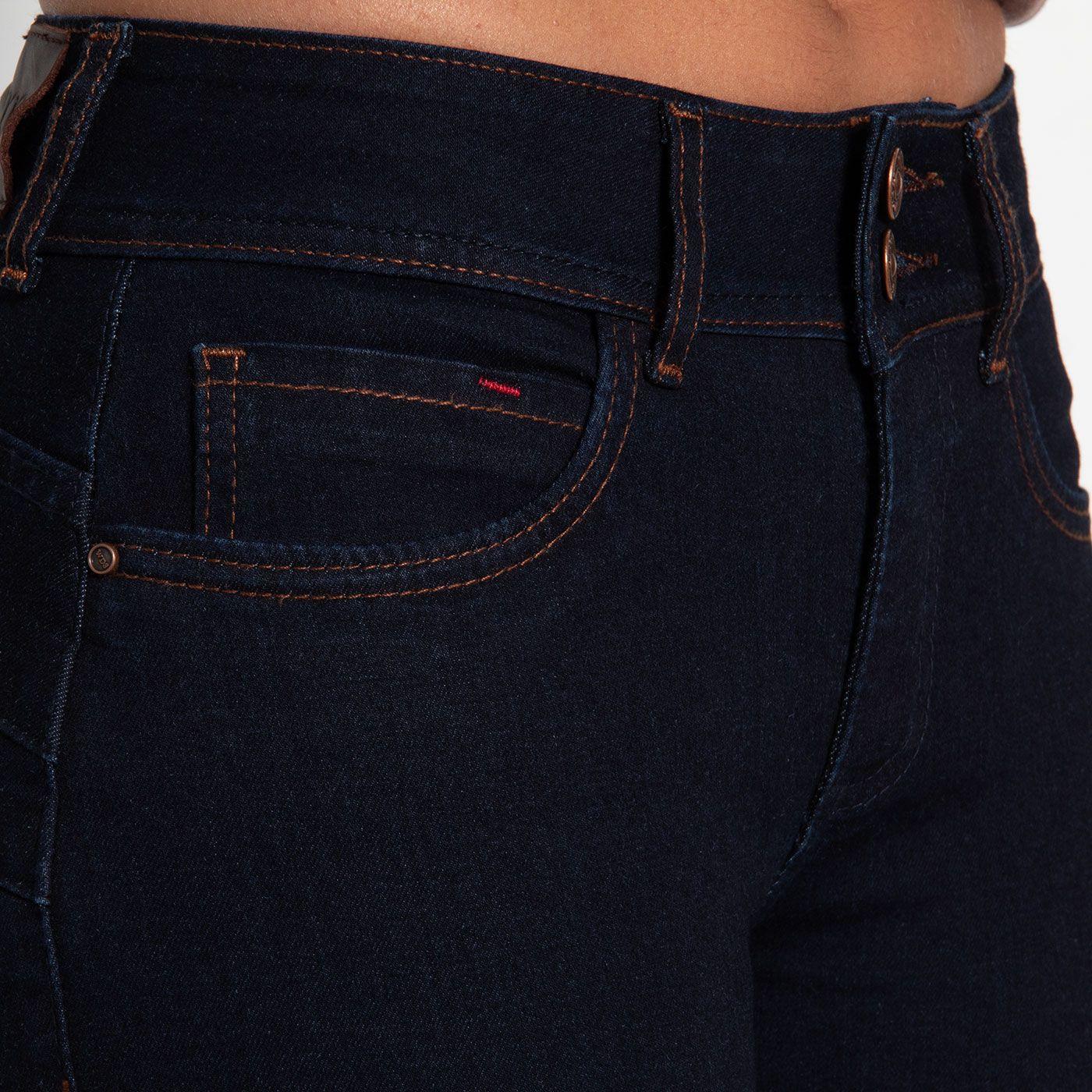 Jeans Flare Tiro Alto Pretina Basica Un Boton-2