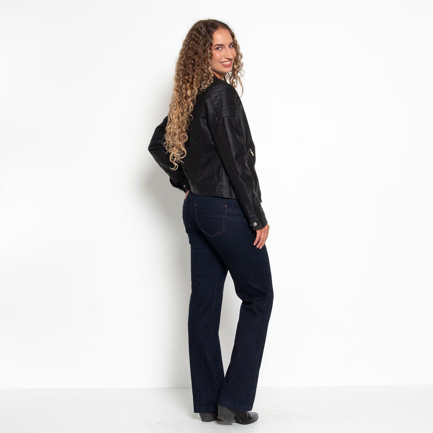 Jeans Flare Tiro Alto Pretina Basica Un Boton-7