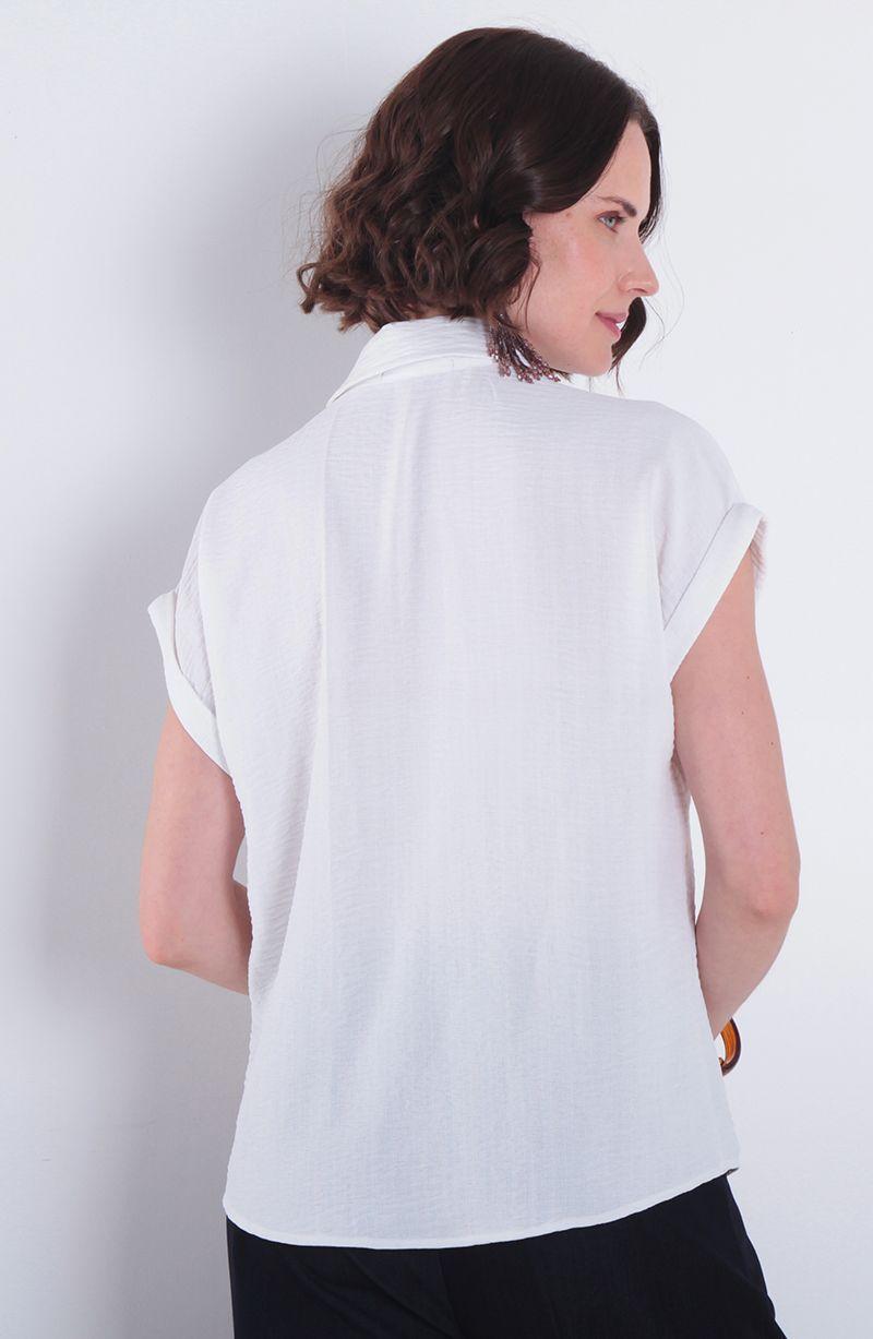 Blusa Manga Corta Abotonado En Delantero-2
