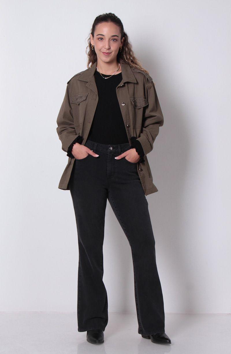 Jeans Recto   Tiro Alto Pretina  Basica 1 Boton-7