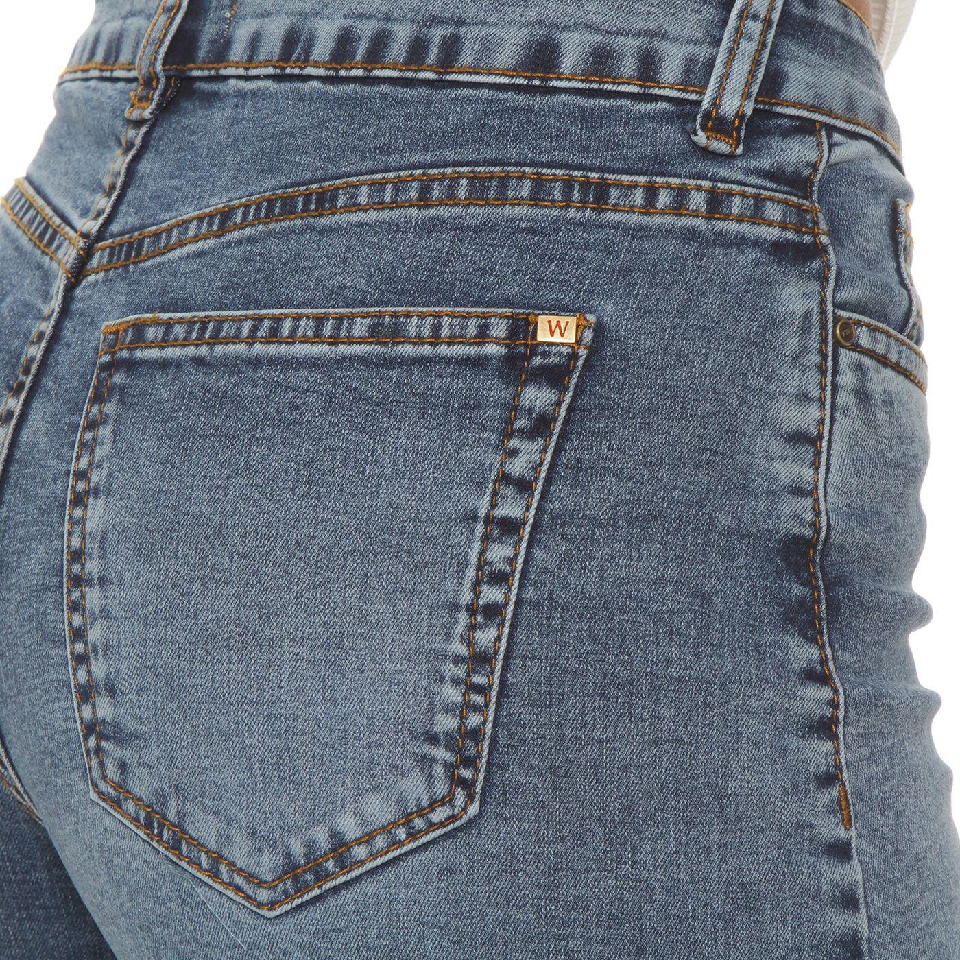 Jeans Crop Wide Leg Tiro  Alto  Pretina Basica 1 Boton-6