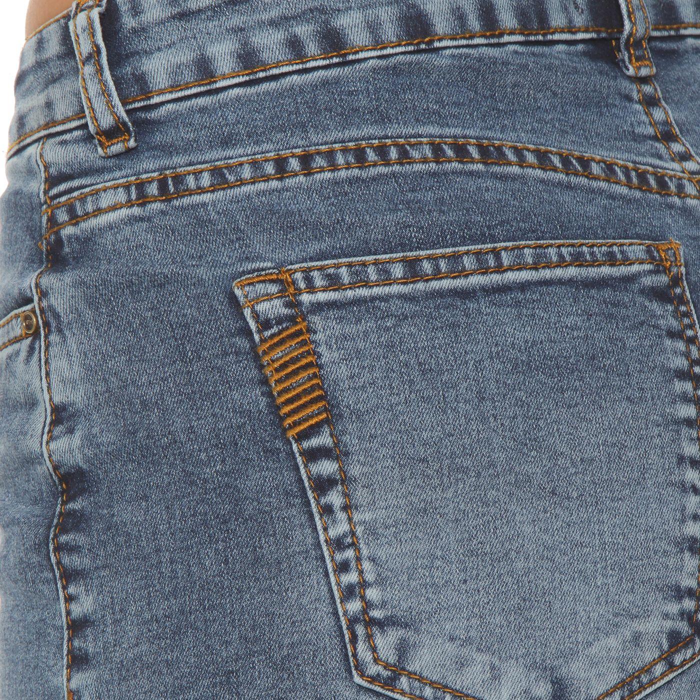 Jeans Crop Wide Leg Tiro  Alto  Pretina Basica 1 Boton-7