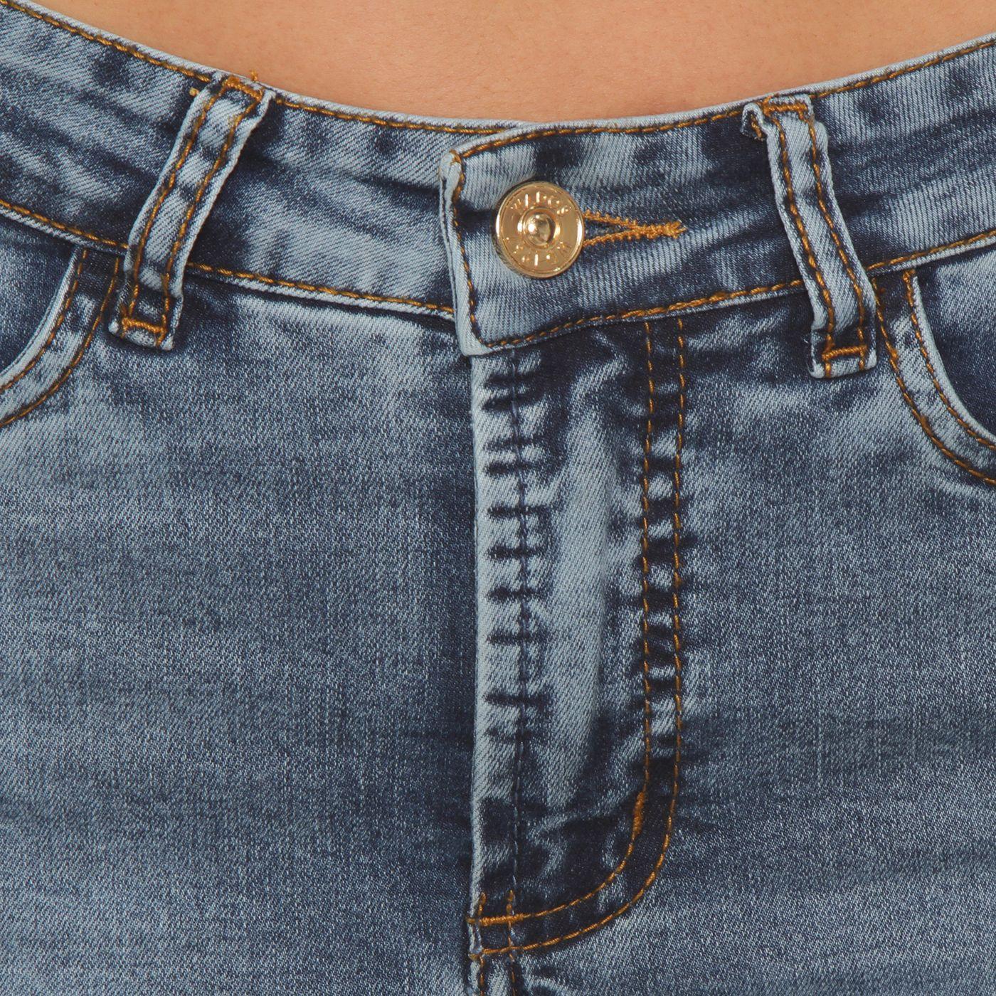 Jeans Crop Wide Leg Tiro  Alto  Pretina Basica 1 Boton-8