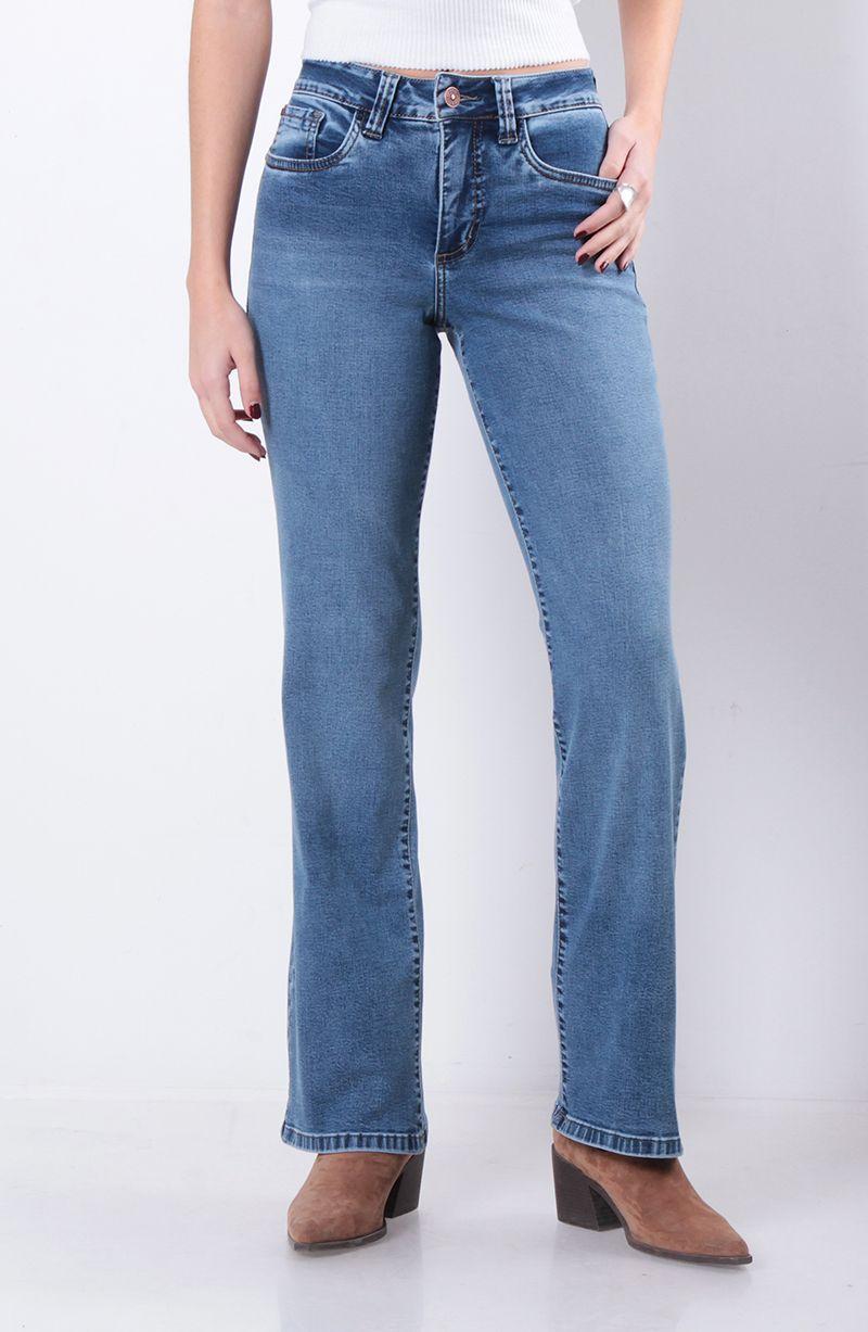 Jeans Recto Tiro Alto  Pretina Basica 1 Boton Push In   Push Up-2