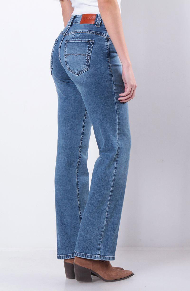 Jeans Recto Tiro Alto  Pretina Basica 1 Boton Push In   Push Up-4