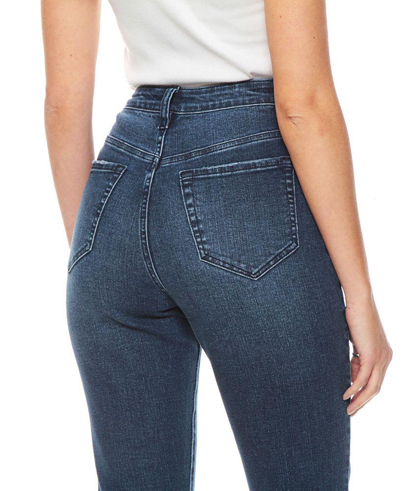 Jeans Crop Slim Tiro Alto Pretina Basica Un Boton-4