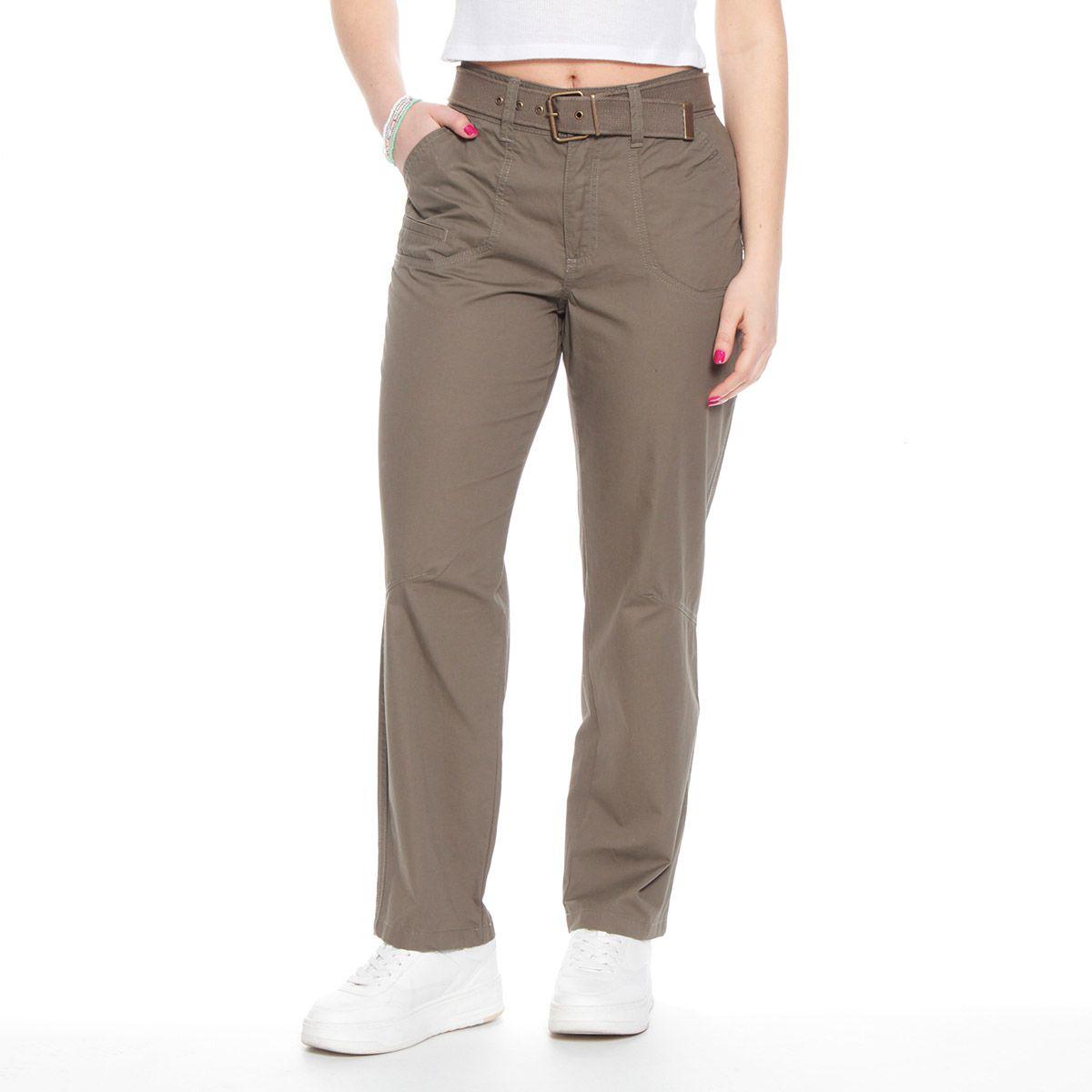 Pantalon Cargo Recto Pretina Basica Un Boton Con Cinturon-0