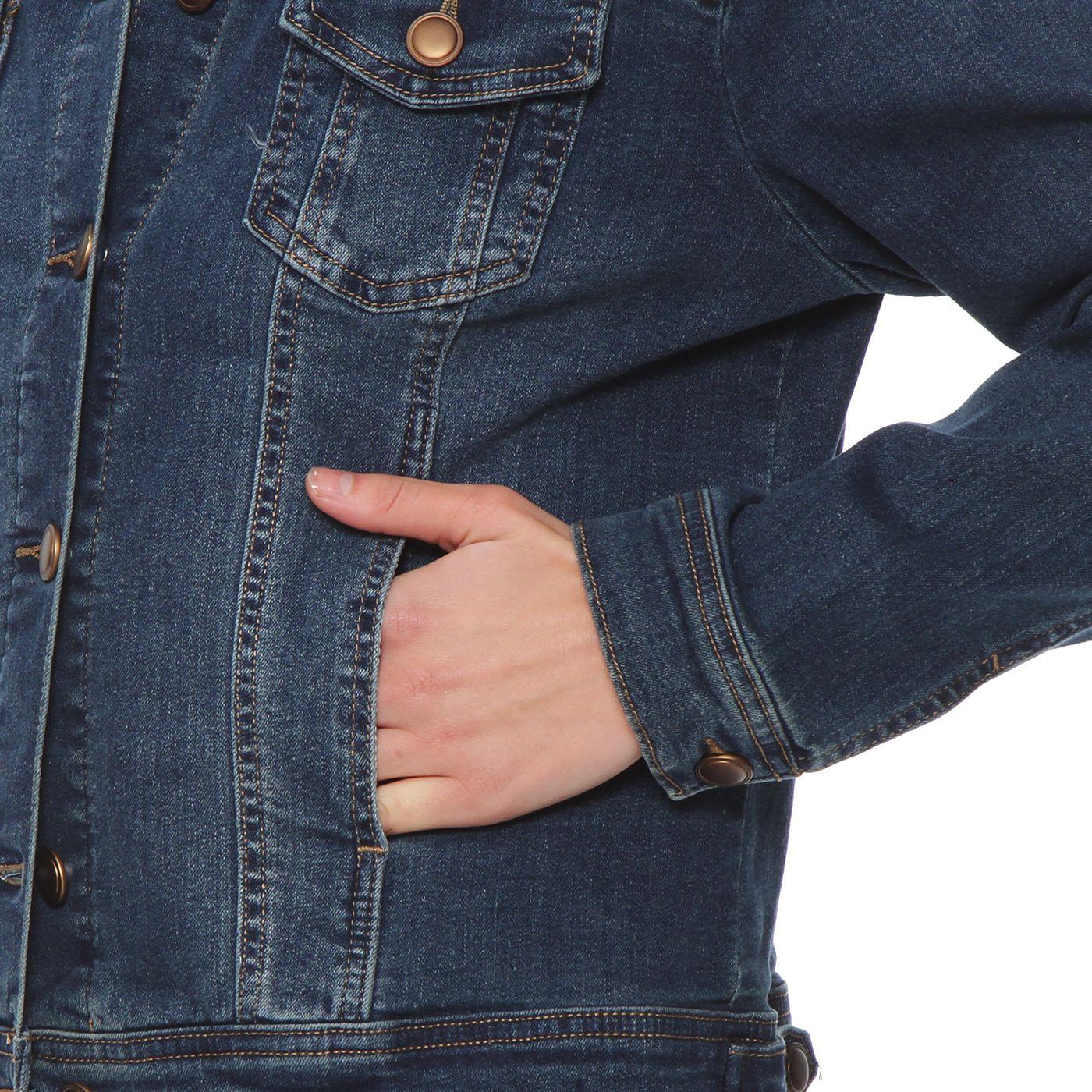Chaqueta Manga Larga Denim Con Bolsillos-2