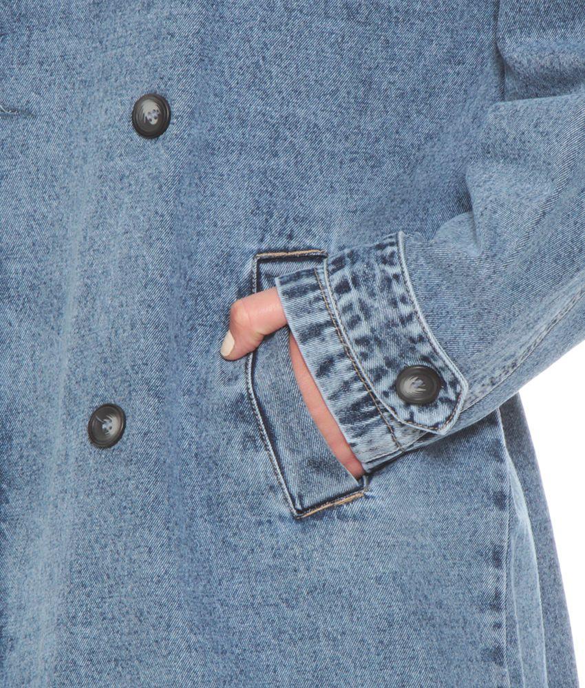 Trench Denim Manga Larga Con Pasadores-3