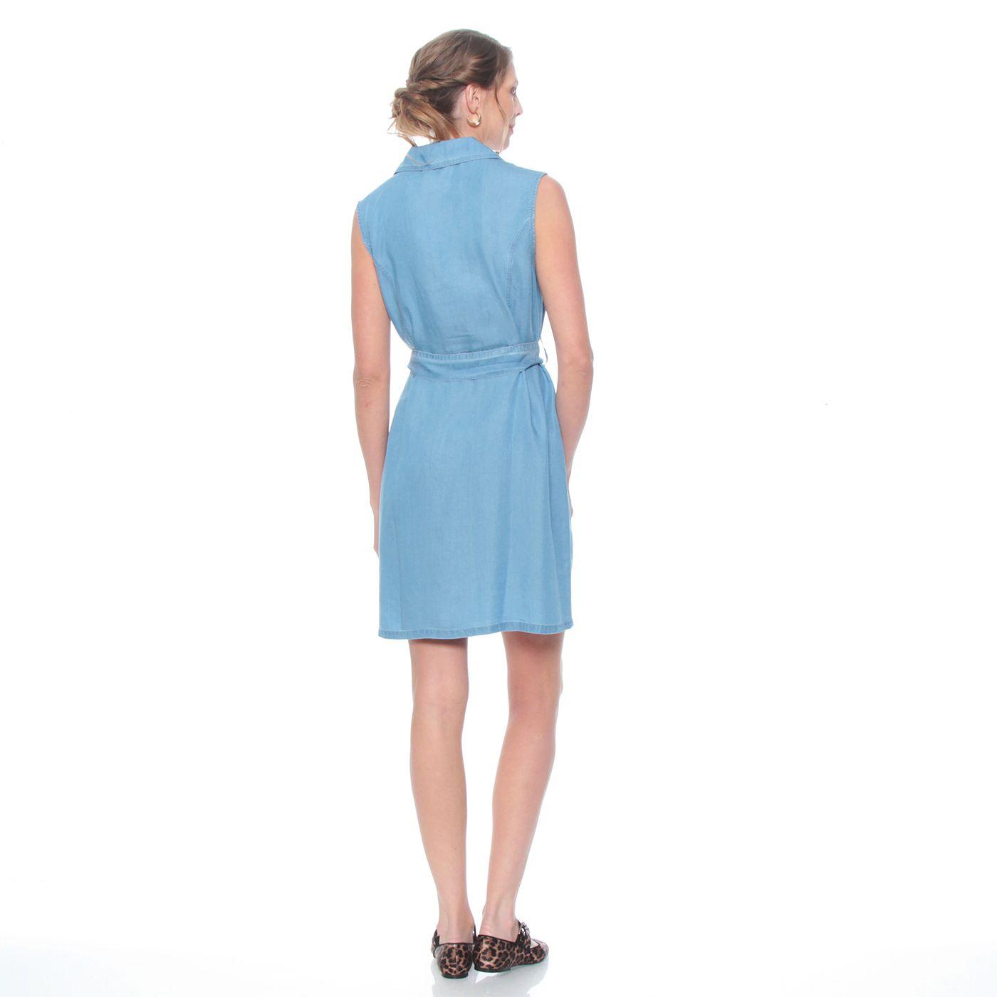 Vestido Sin Manga Liocell Con Lazo  En Cintura-6