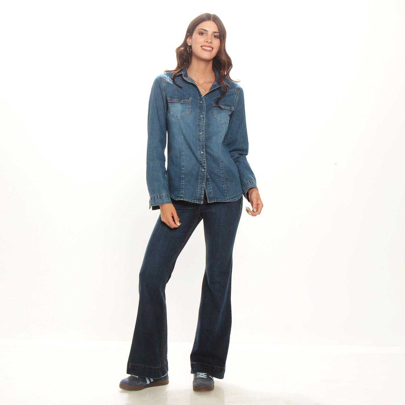 Blusa  Manga  Larga  Denim-2