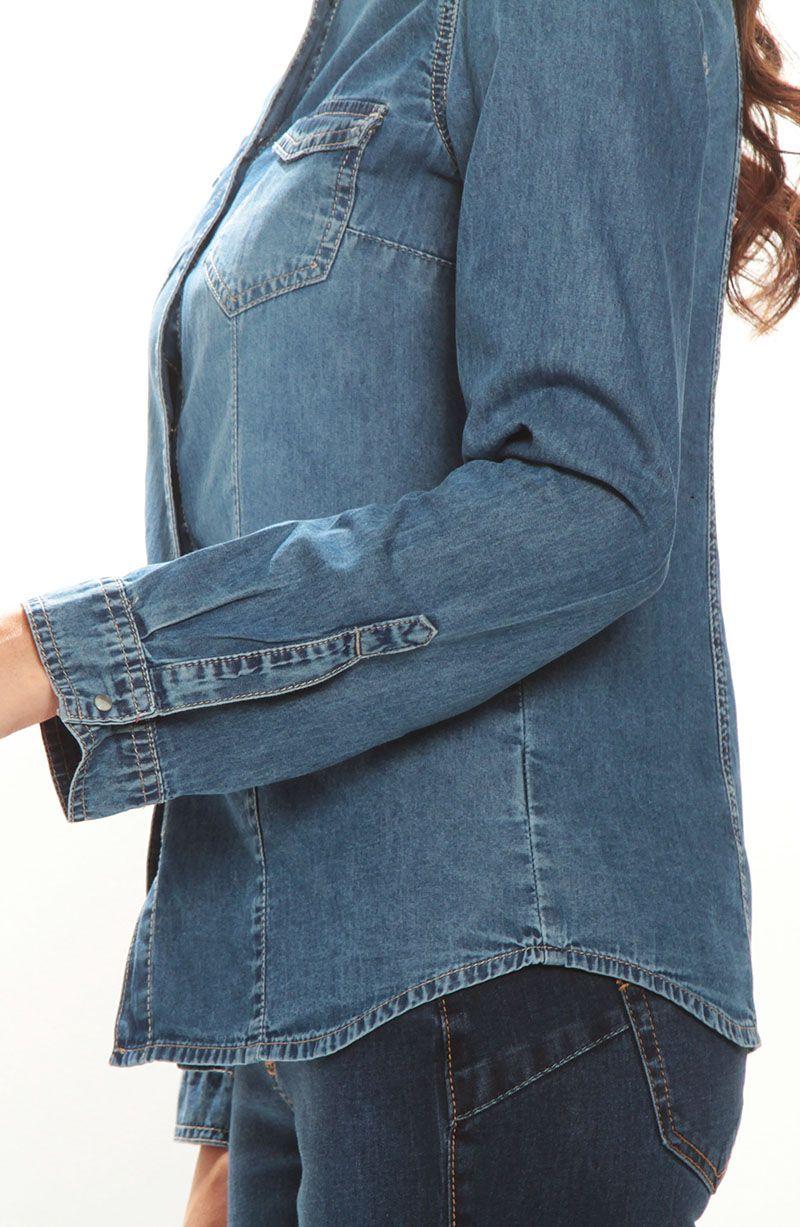 Blusa  Manga  Larga  Denim-3
