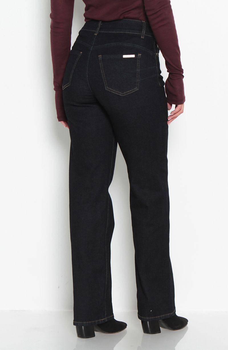 Jeans Recto Tiro Alto Pretina Media 2 Botones-6