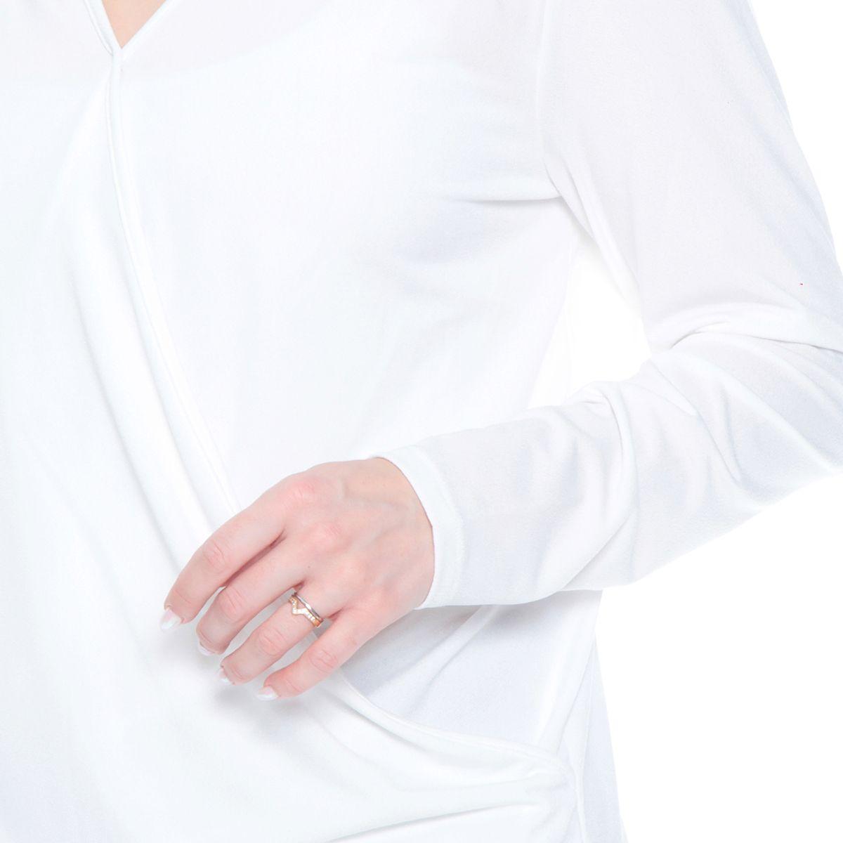 Blusa Manga Larga Escote Cruzado Con Cierre En Hombros-4