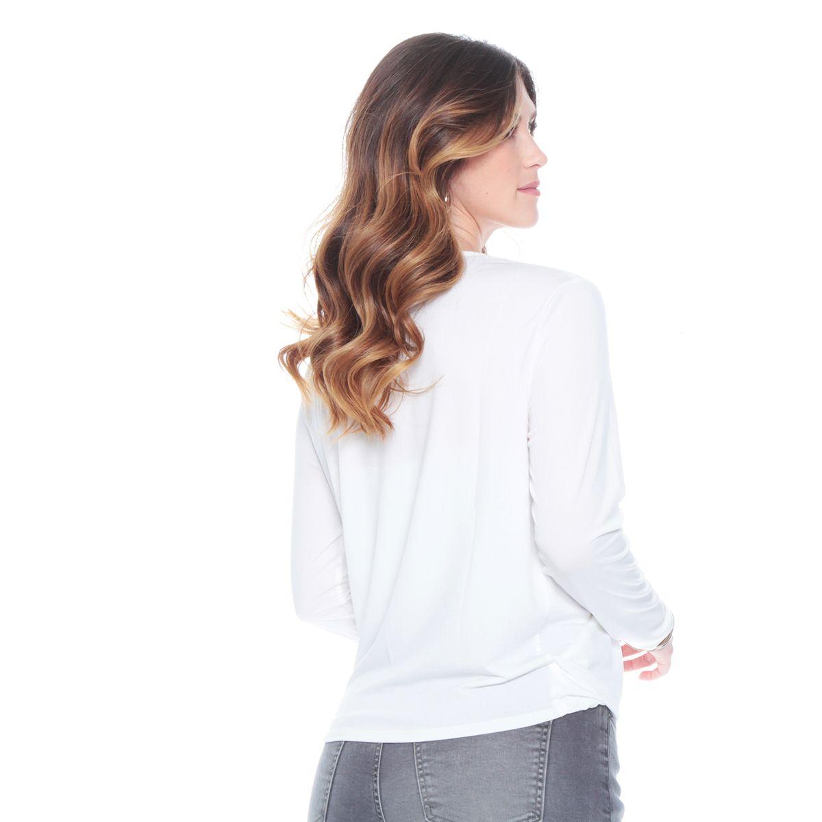 Blusa Manga Larga Escote Cruzado Con Cierre En Hombros-7