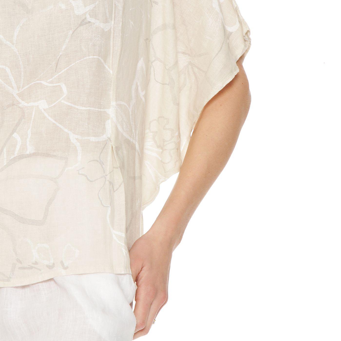 Blusa  Manga Corta Lino  Estampado Escote Redondo-3