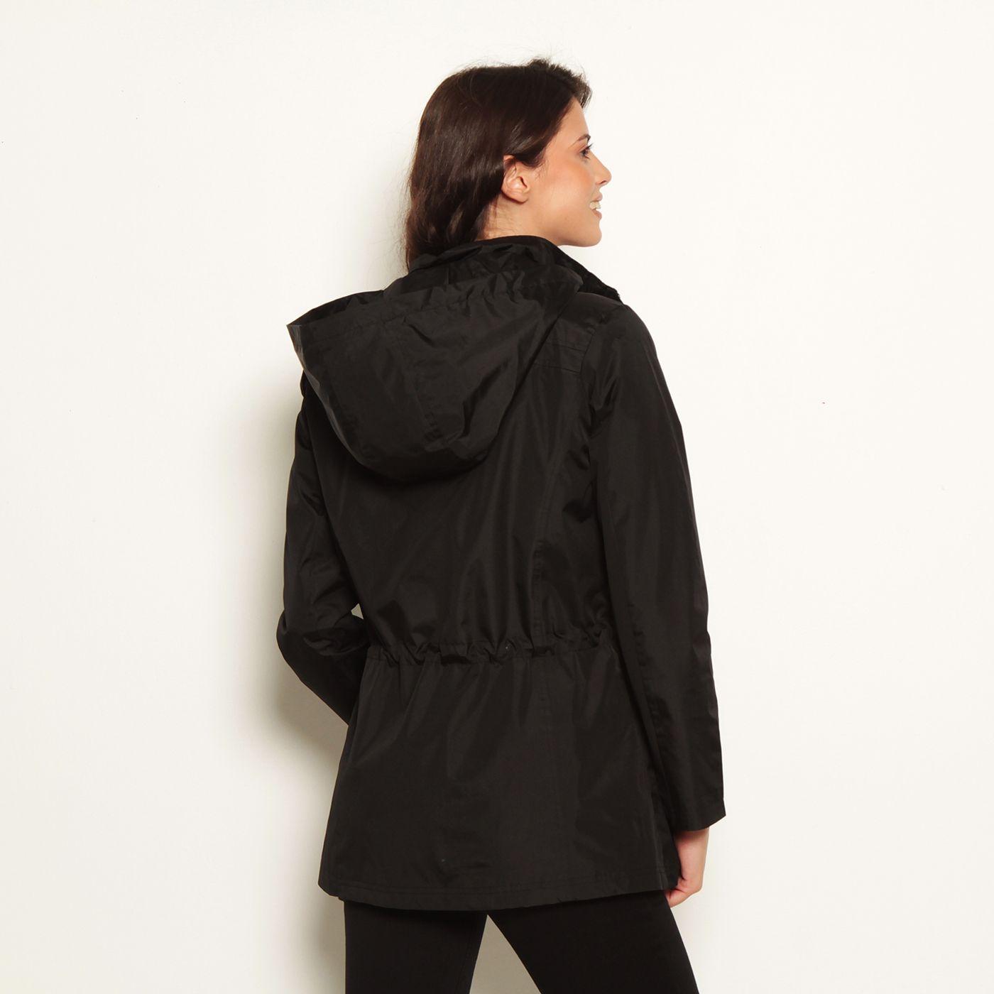 Chaqueta Manga Larga Con Capucha Y Cintura Ajustable-4