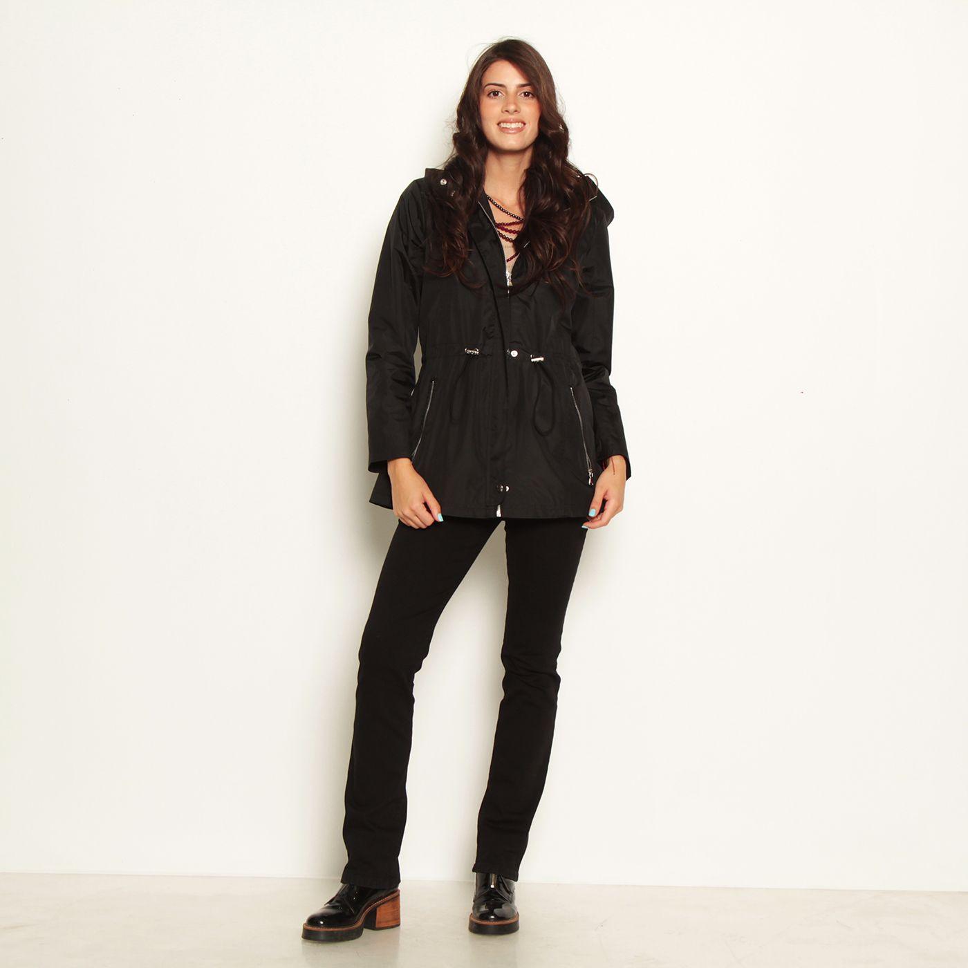 Chaqueta Manga Larga Con Capucha Y Cintura Ajustable-5