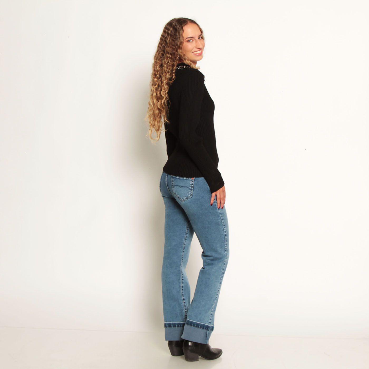 Sweater Manga Larga Escote Redondo Con Aplicacion En Las Mangas-3