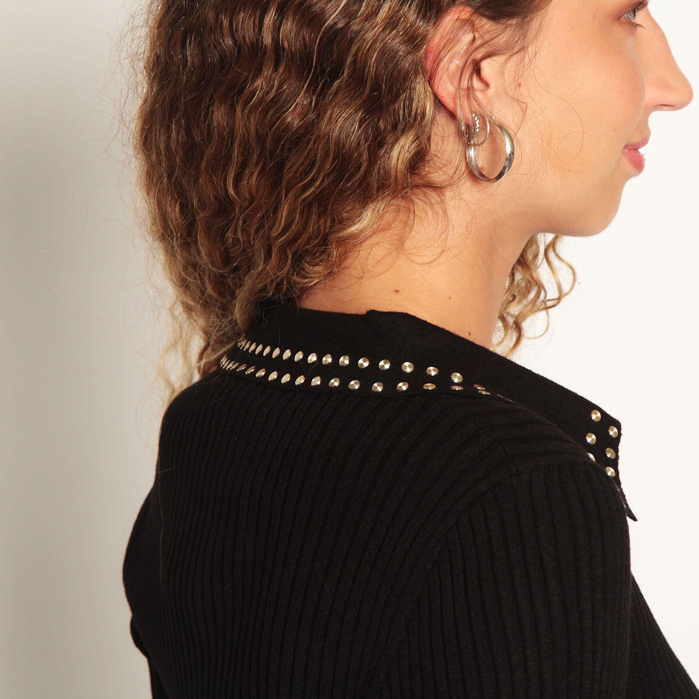 Sweater Manga Larga Escote Redondo Con Aplicacion En Las Mangas-5