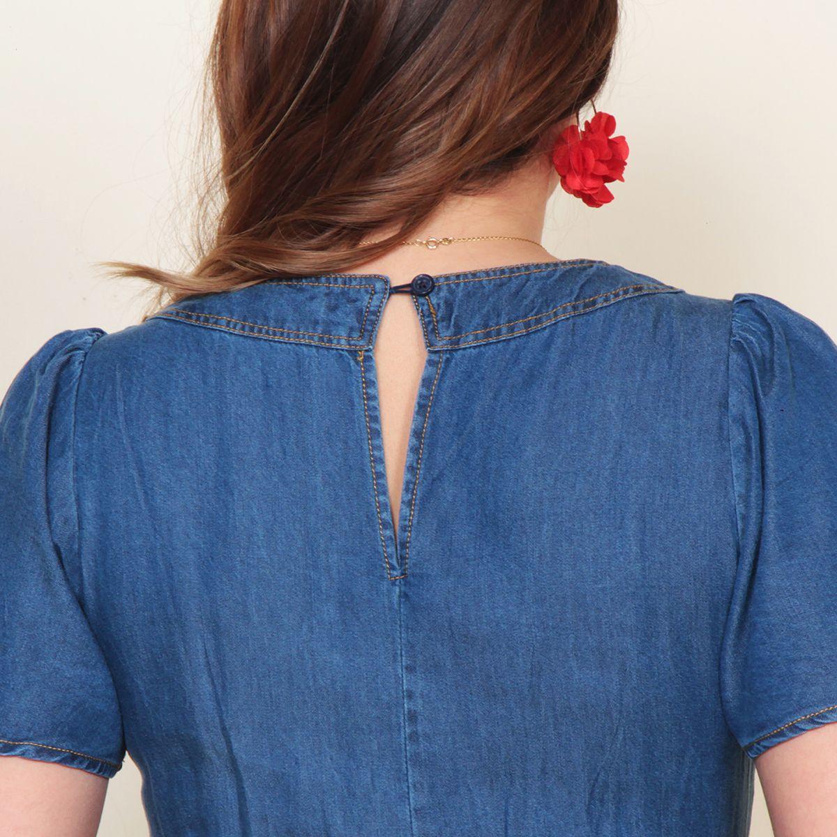 Vestido Manga Corta Tencel Escote V-5