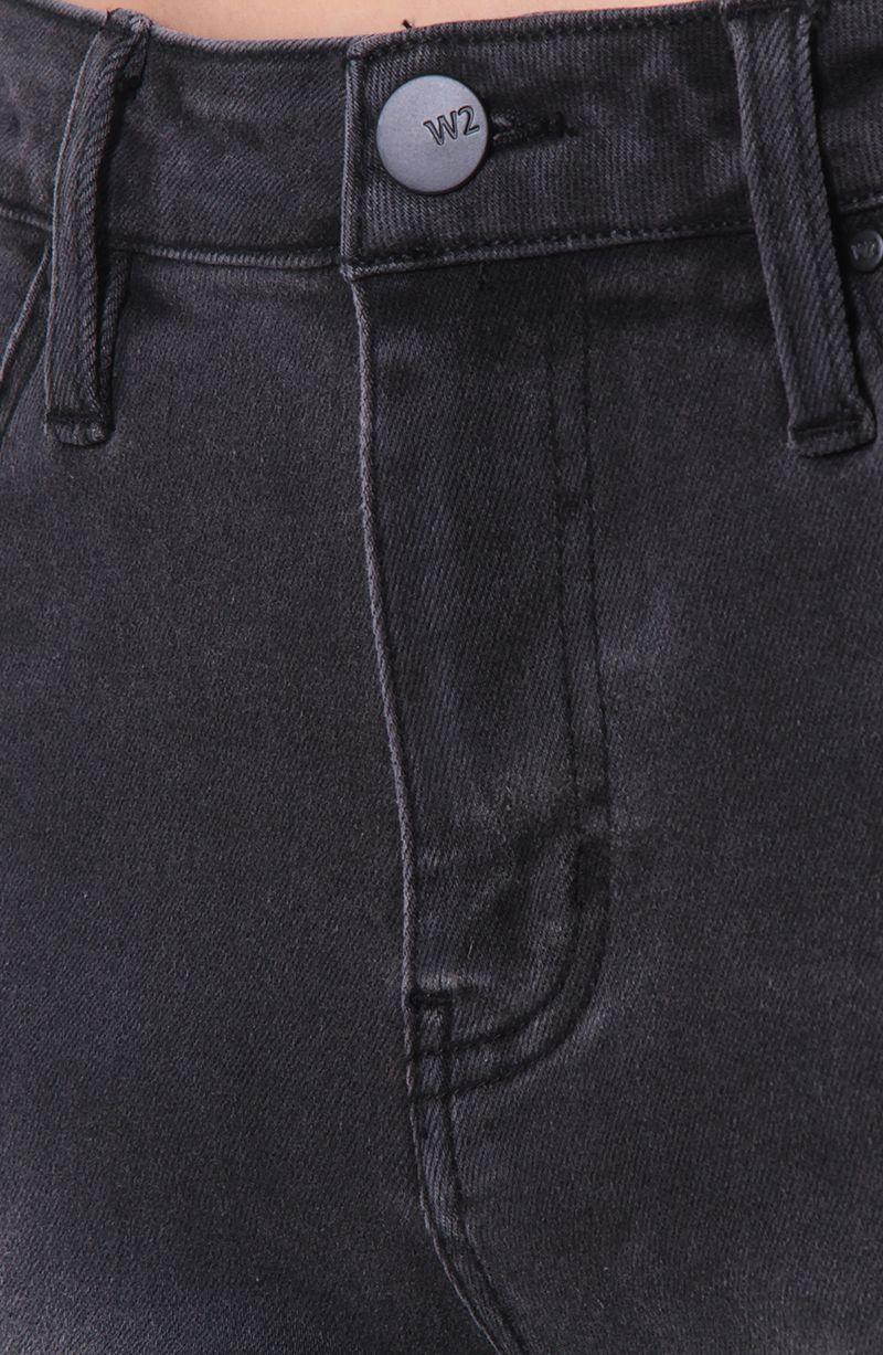 Jeans Wide Leg Tiro Alto Pretina  Basica 1 Boton-4