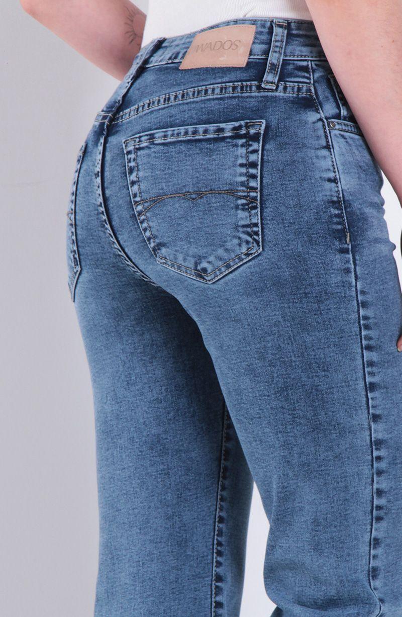 Jeans Recto Tiro Alto Pretina Basica Un Boton-2