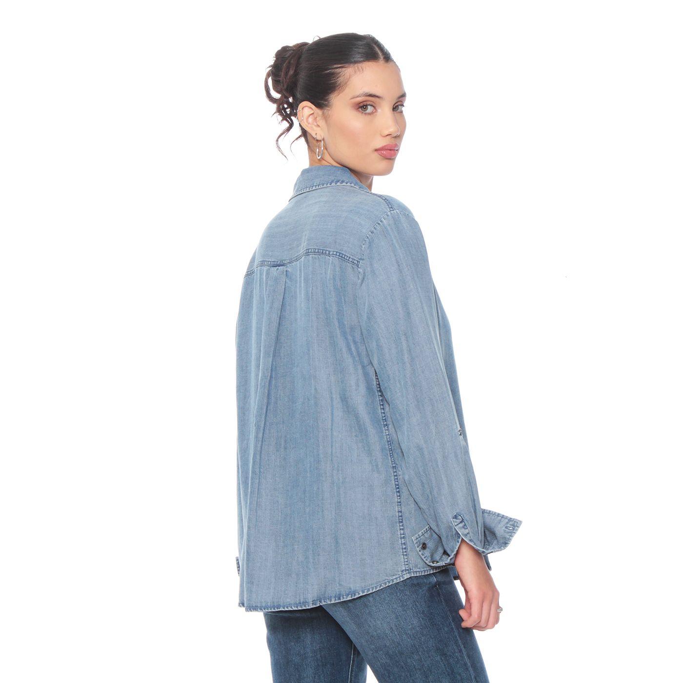 Blusa Manga Larga Lino Lyocell Abotonada En Delantero-5