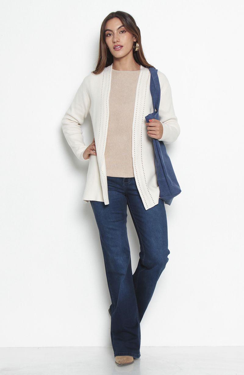 Chaleco Manga Larga  Con Detalle En Solapa-3