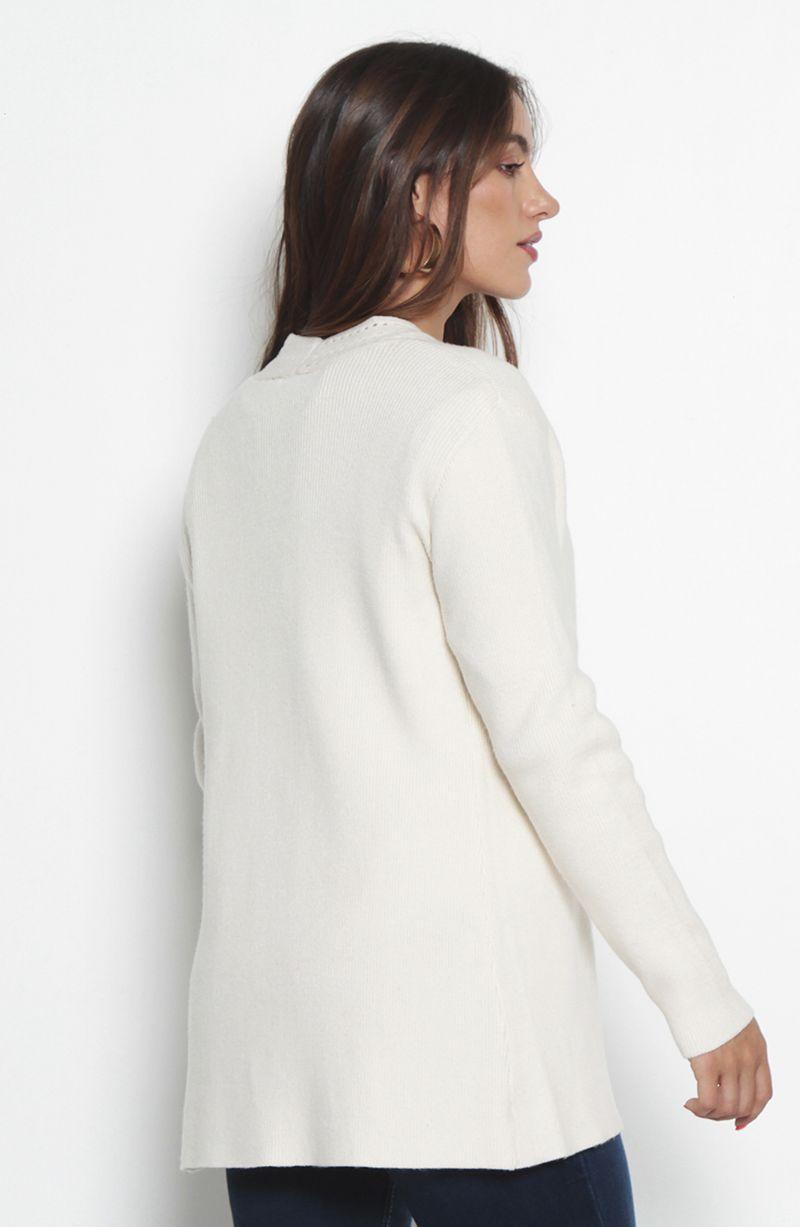 Chaleco Manga Larga  Con Detalle En Solapa-6