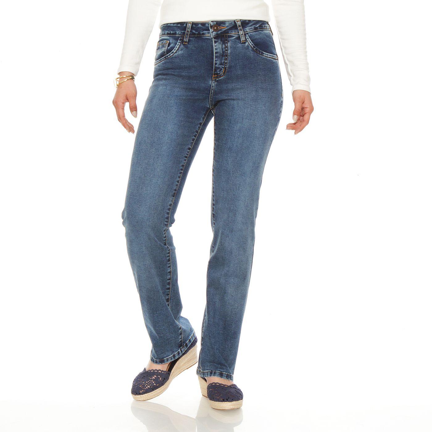 Jeans Recto Tiro Alto Push In Push Up Pretina Basica 1 Boton-0
