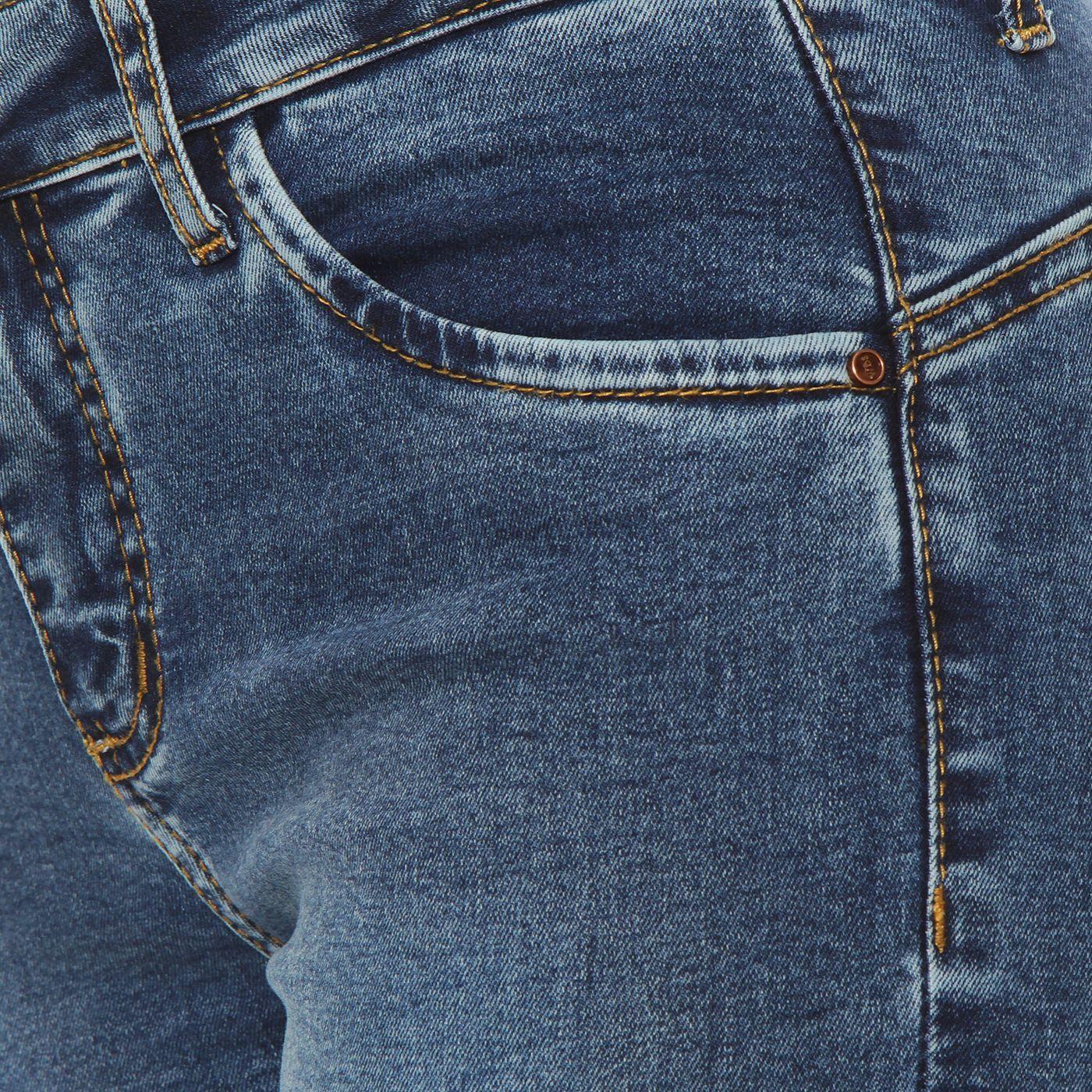 Jeans Recto Tiro Alto Push In Push Up Pretina Basica 1 Boton-9