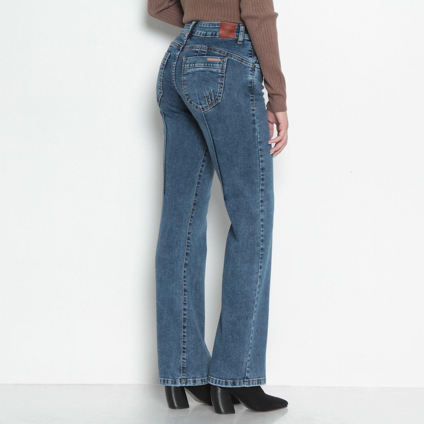 Jeans Recto Tiro Alto Push In Push Up Pretina Basica 1 Boton-3