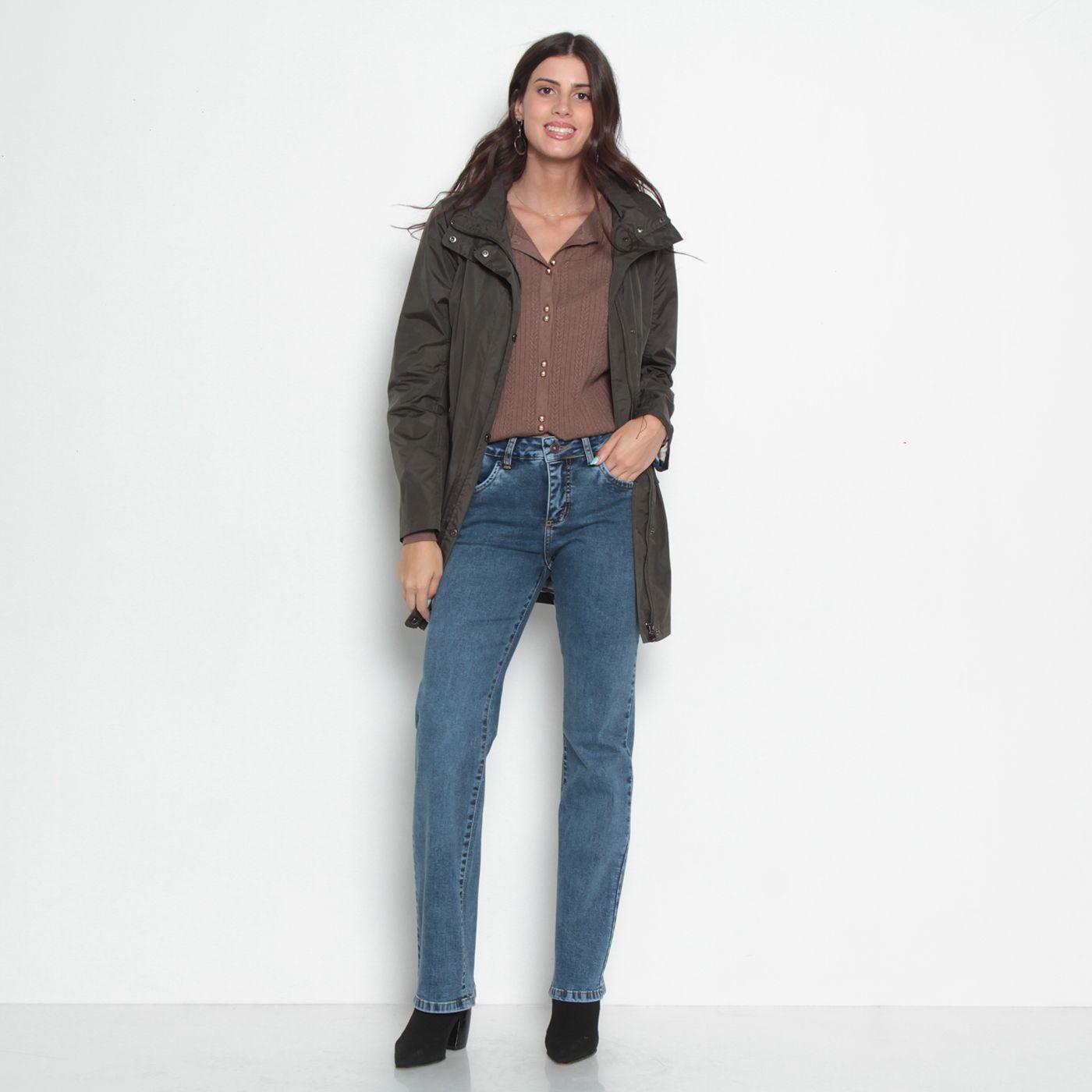 Jeans Recto Tiro Alto Push In Push Up Pretina Basica 1 Boton-7