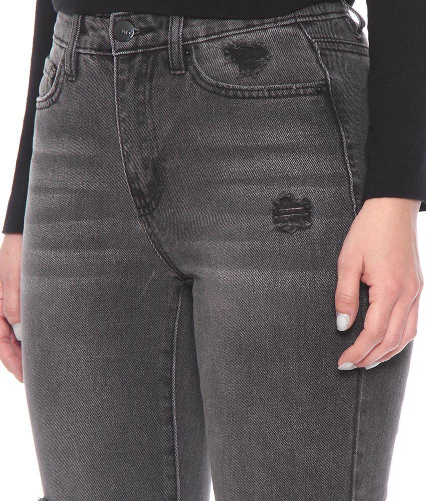 Jeans Slim Crop Tiro Alto Pretina Basica Un Boton-2