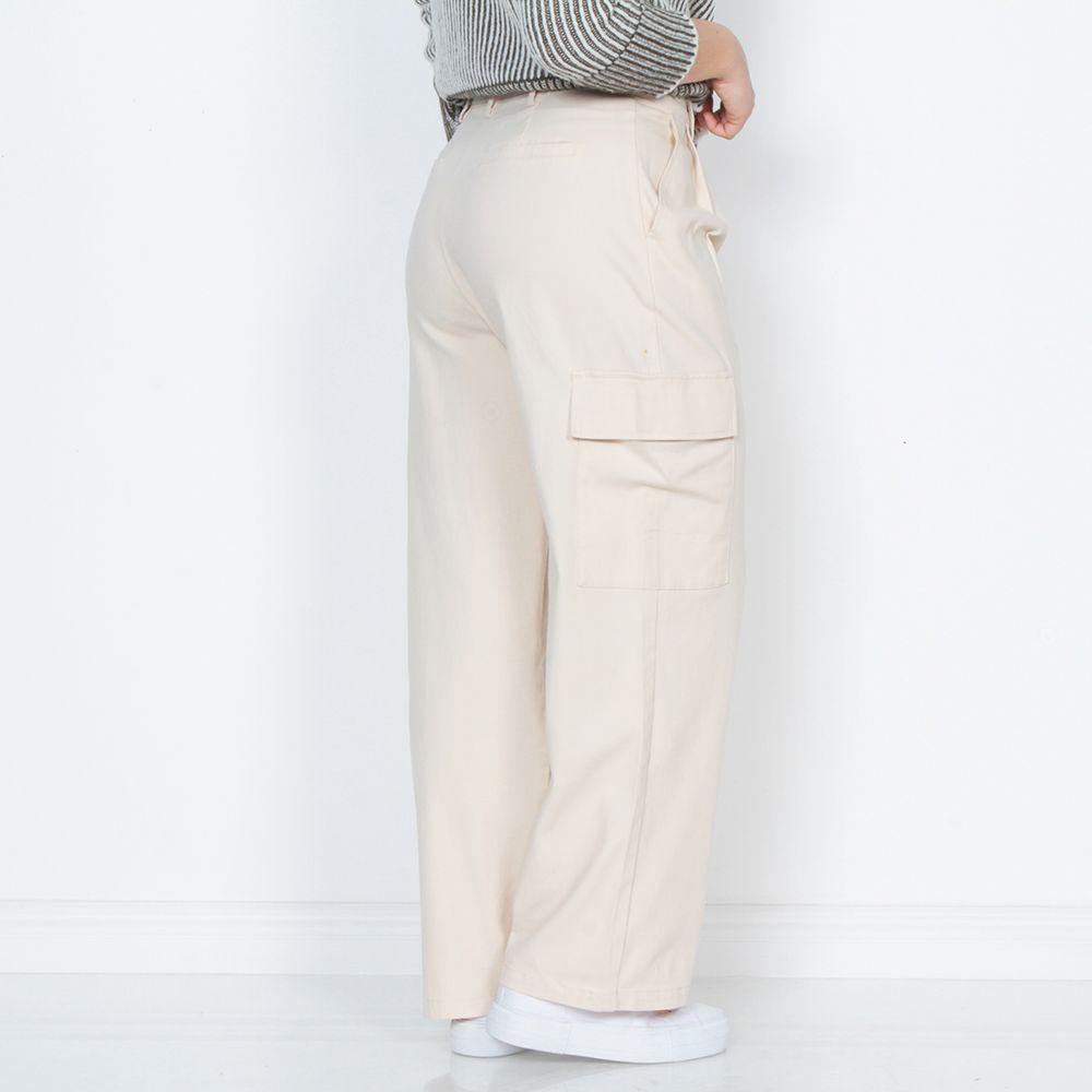 Pantalon Cargo Tiro Alto Pretina Basica 1 Boton-1