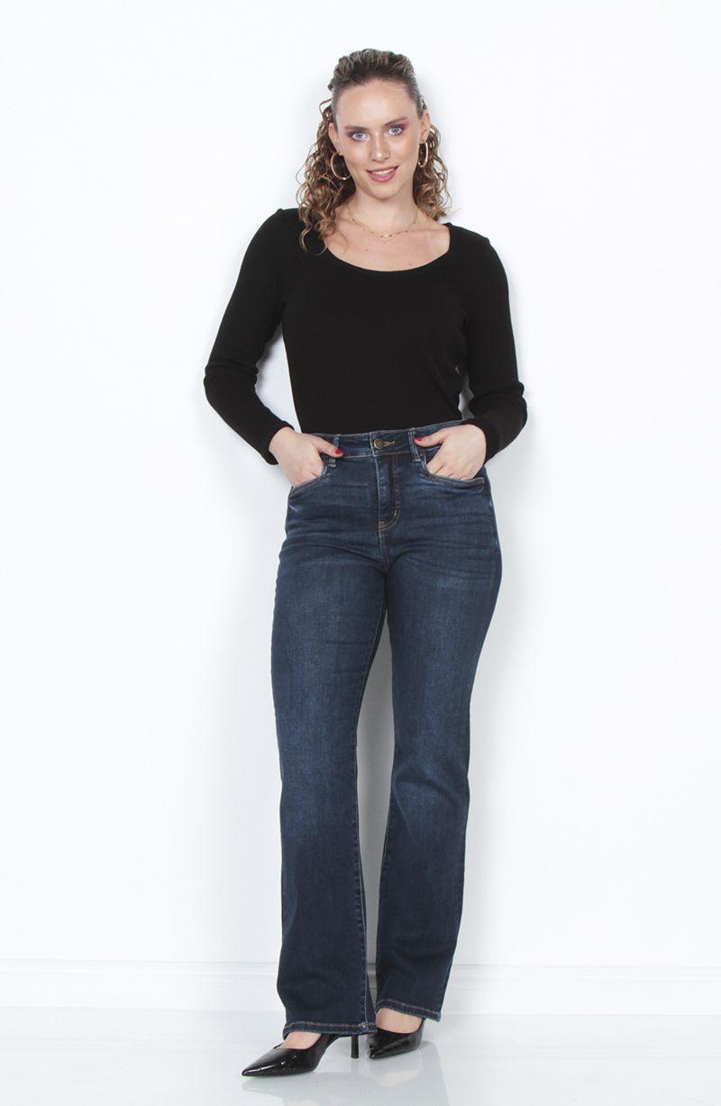 Jeans Tiro Alto 1 Boton Pretina Basica Recto-2