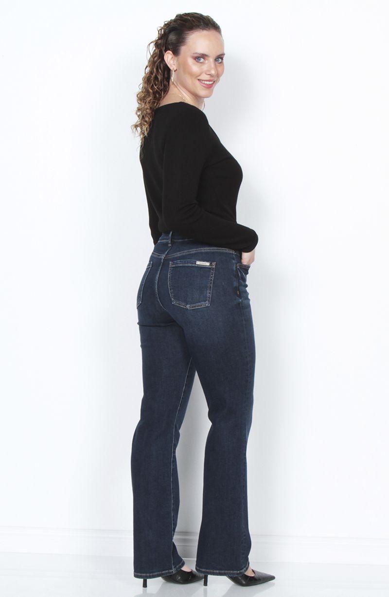 Jeans Tiro Alto 1 Boton Pretina Basica Recto-6