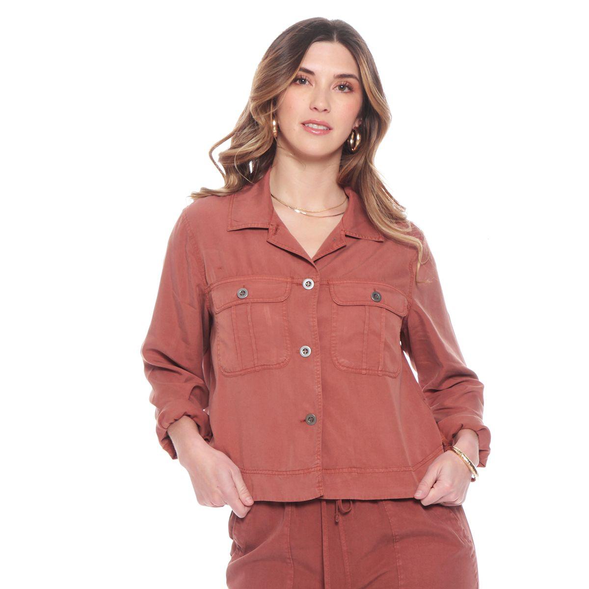 Chaqueta Manga Larga Lyocell Con Bolsillos Delantero-0
