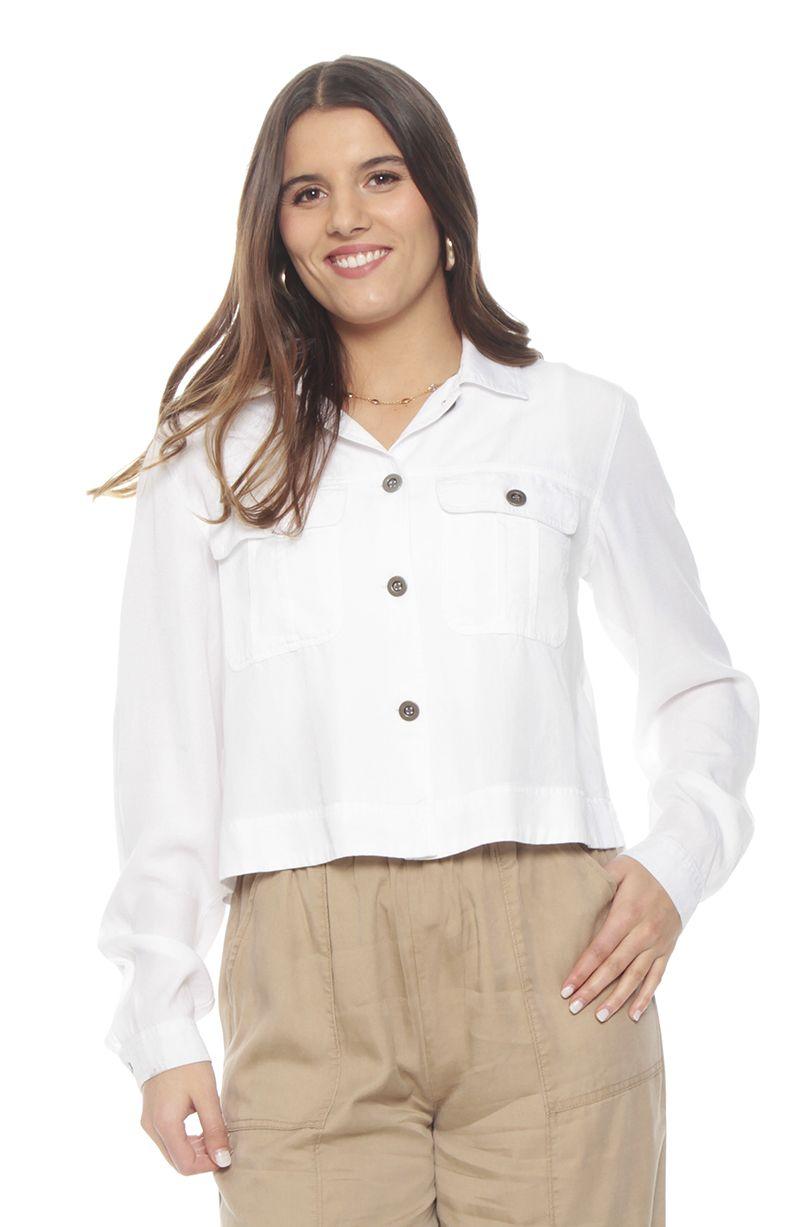 Chaqueta Manga Larga Lyocell Con Bolsillos Delantero-0