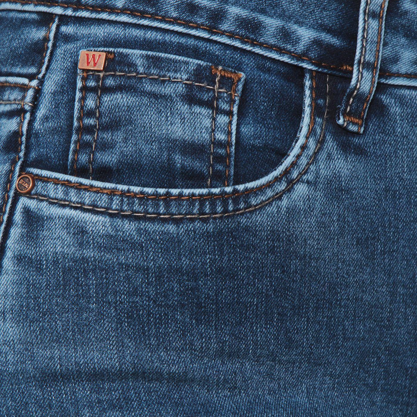 Jeans Flare Tiro Medio Pretina Basica 1  Boton-7
