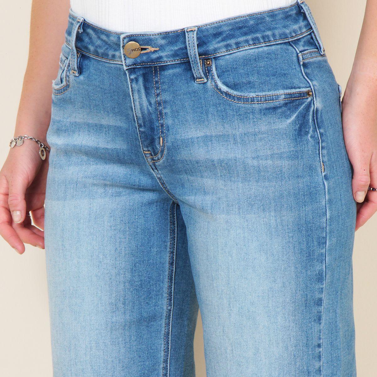 Jeans Crop Tiro Alto Pretina Basica 1 Boton Basta Roll Up-2