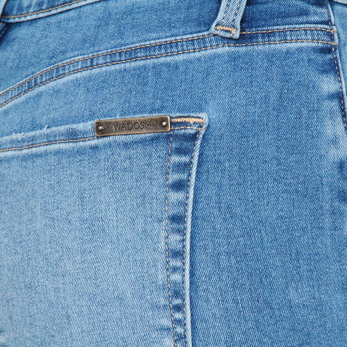 Jeans Crop Tiro Alto Pretina Basica 1 Boton Basta Roll Up-7