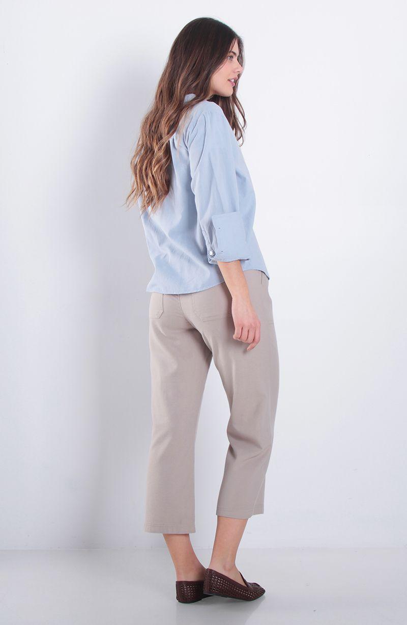 Pantalon Crop Tiro Alto Pretina Elasticada-8