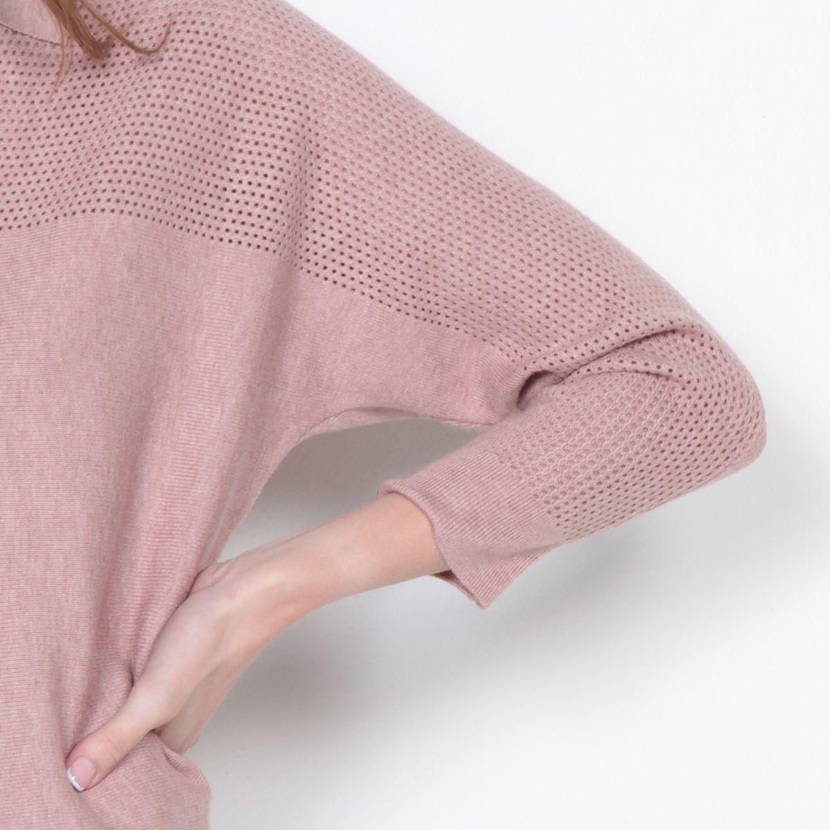 Sweater Manga 3/4 Solido Escote V-2