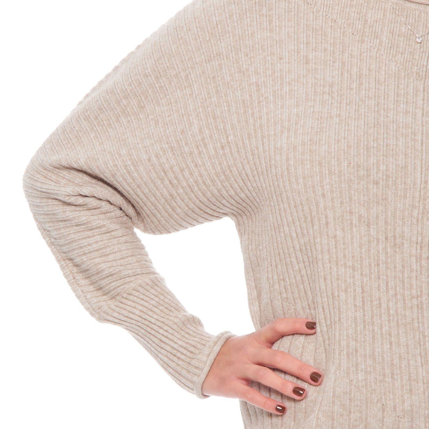 Sweater Manga Larga Amplio Solido-2