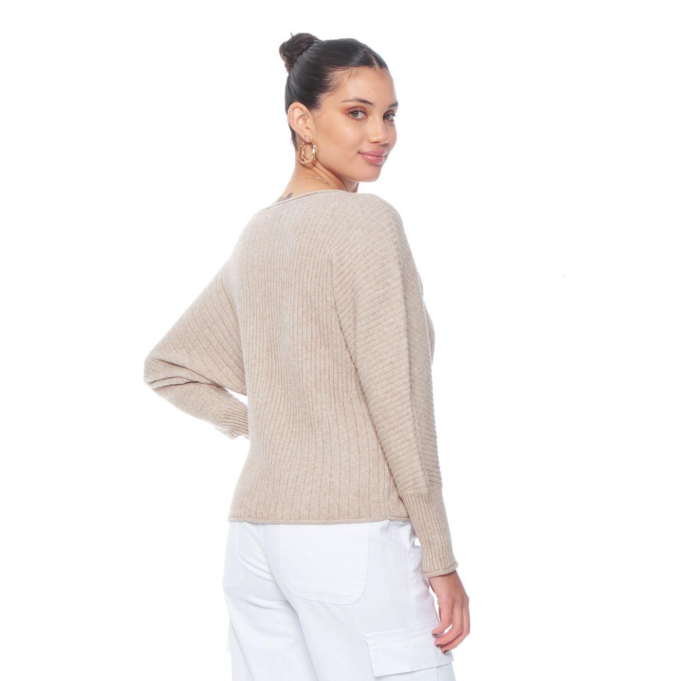 Sweater Manga Larga Amplio Solido-5