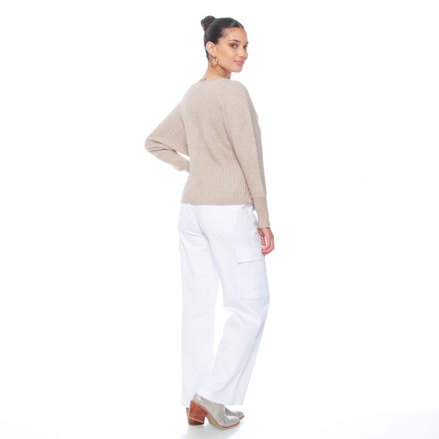 Sweater Manga Larga Amplio Solido-6